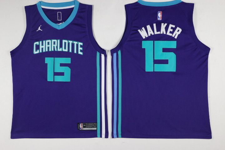 Men Charlotte Hornets #15 Kemba Walker Purple Swingman Edition NBA Jersey->charlotte hornets->NBA Jersey